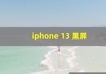 iphone 13 黑屏